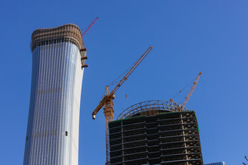 建筑工地 塔吊 在建建筑