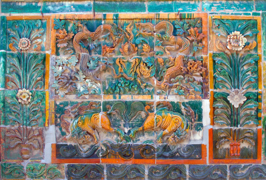 龙狮舞蹈图 六龙壁 蒲城文庙