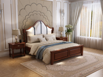 美式床木色简美家具