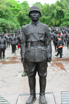 中国壮士群雕 谢晋元塑像