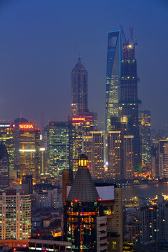 上海城市建筑风光夜景