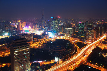 上海城市建筑风光夜景