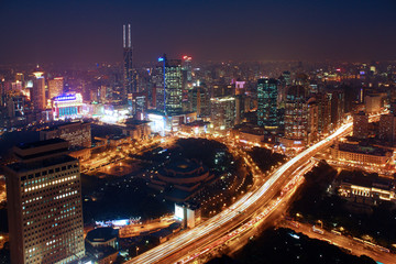 上海城市建筑风光夜景