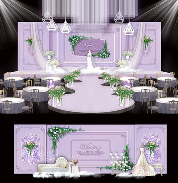 婚礼设计 大理石婚礼 紫色婚礼