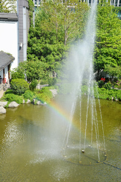 池塘喷泉景观