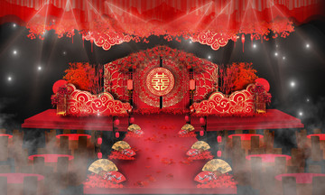 中式婚礼 中国风婚礼 中式舞台