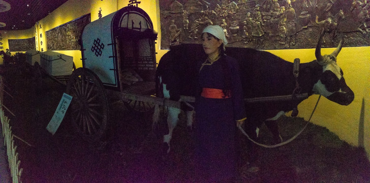 蒙古族女人和勒勒车