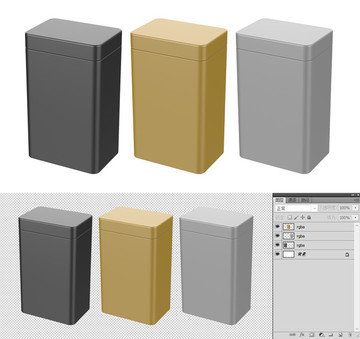 茶罐效果图 茶罐 模型 模版