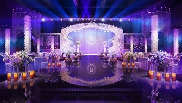 紫色梦幻主题婚礼效果图