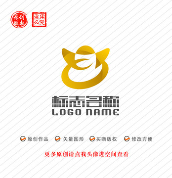 金融标志金元宝钱袋logo