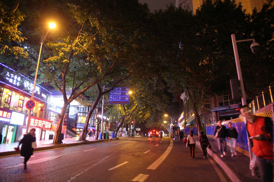 重庆街道夜景