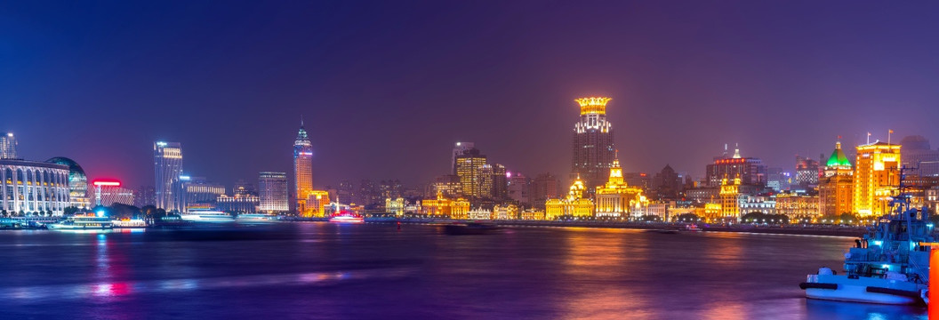 上海外滩夜景 全景大画幅