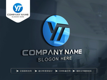 YT字母LOGO YT标志设计