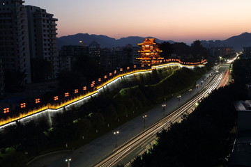 肇庆宋城墙披云楼夜景