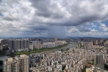 惠州城市建筑风光雷暴