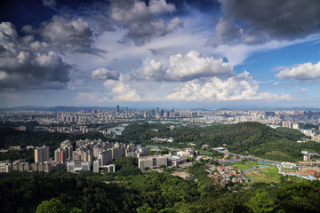 惠州高榜山鸟瞰城市风光