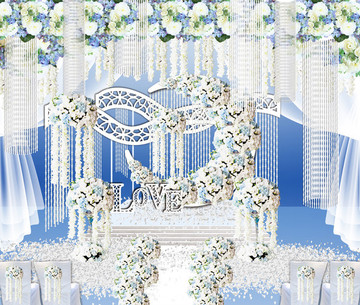 小清新西式鲜花主题婚礼舞台设计