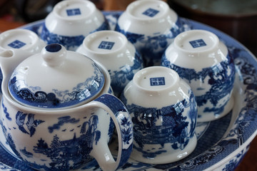青花瓷 茶杯 茶壶