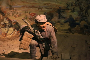 延安战争场景雕塑