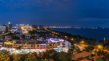 三亚湾城市夜景全景图