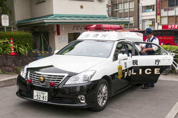 日本东京街上的日本警车