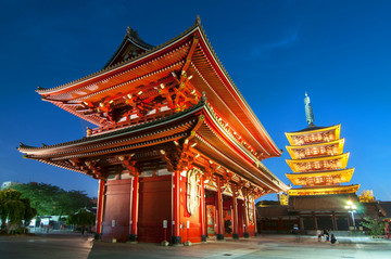 东京浅草寺和五层塔