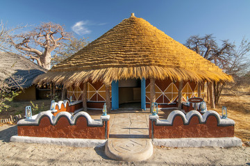 博茨瓦纳的传统小屋住宿