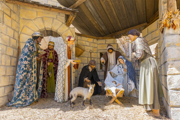 描绘传统的耶稣诞生场景