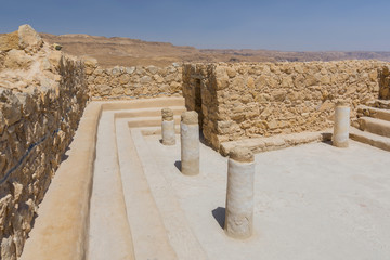 马萨达考古遗址的犹太教堂