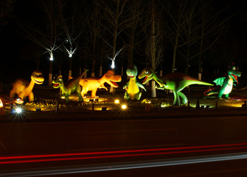 自贡夜景 恐龙