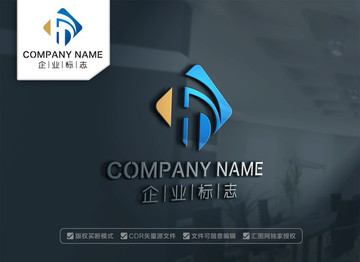 HD字母LOGO设计 DH标志