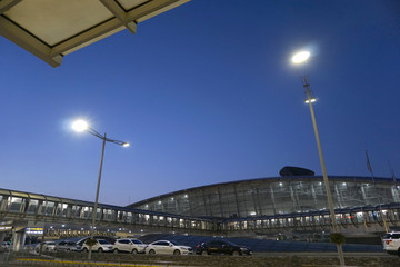 韩国仁川机场 航站楼 清晨