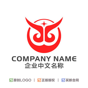 牛LOGO 抽象牛