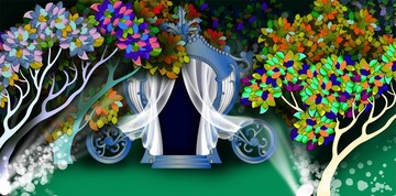 童话森林主题婚庆舞台背景