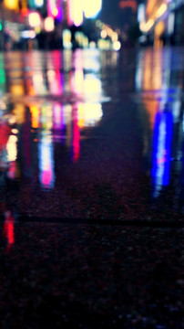 雨 光 雨夜 夜景 城市 灯