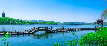杭州西湖双投桥 高清