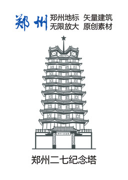 郑州地标 郑州二七纪念塔