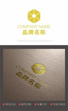 logo 标志 房子 六边形