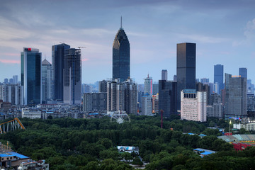 武汉汉口城市风光夜景