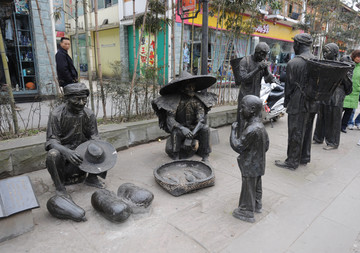 小商贩场景雕塑