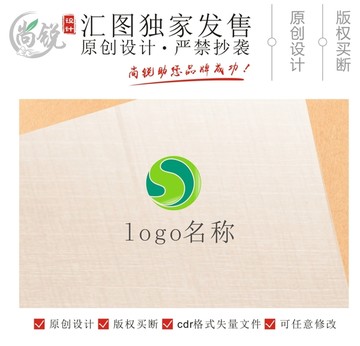 S字母太极图案logo