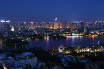 惠州西湖城市风光夜景