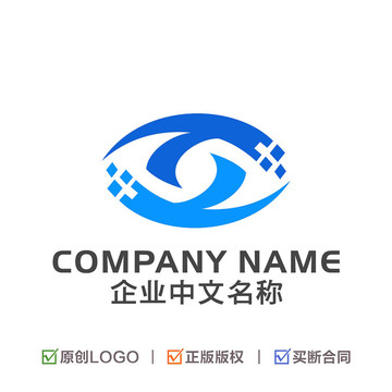 字母Y 眼睛 科技LOGO