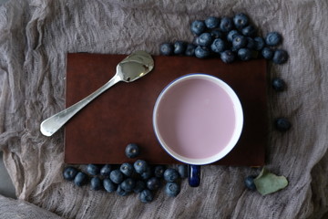蓝莓奶茶