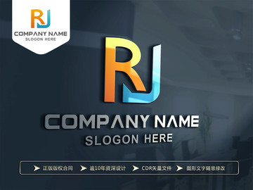 RJ字母 R字母 LOGO标志