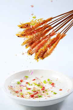 串虾 串串虾 烤虾
