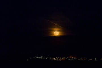超级月亮 海边 傍晚