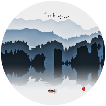 水墨山水装饰画