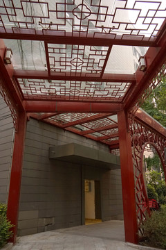 中式长廊 中国元素 入户门