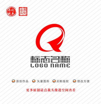 FQ字母QF标志飞鸟logo